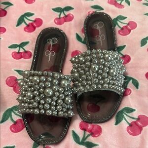 Jessica Simpson Silver Rhinestone Sandals